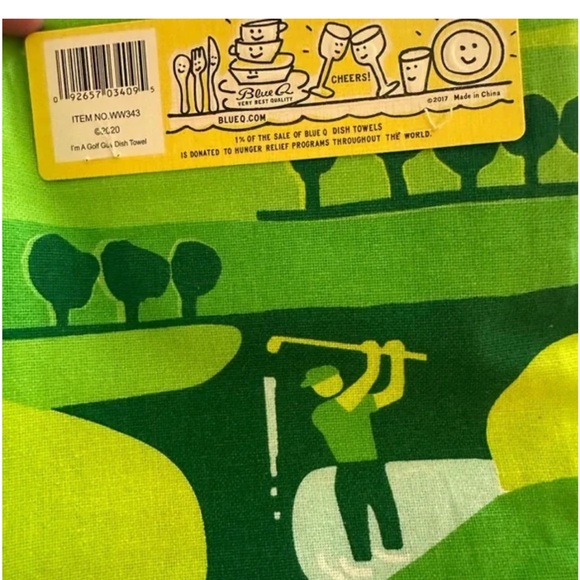 TWO NWT Blue Q Dish Towel ‘Big Golf Guy’ + ‘Affair with the food delivery guy’ - Picture 7 of 8